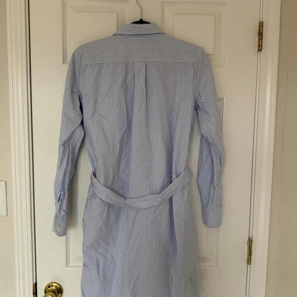 Brooks Brothers Women's Blue and White Striped Long Sleeve Shirt Dress Size 2 - Picture 8 of 10